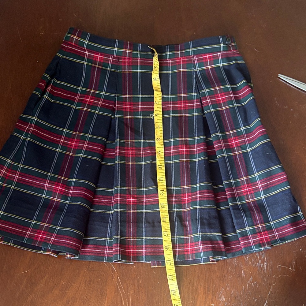Red Plaid School Uniform Skirt Sz 10